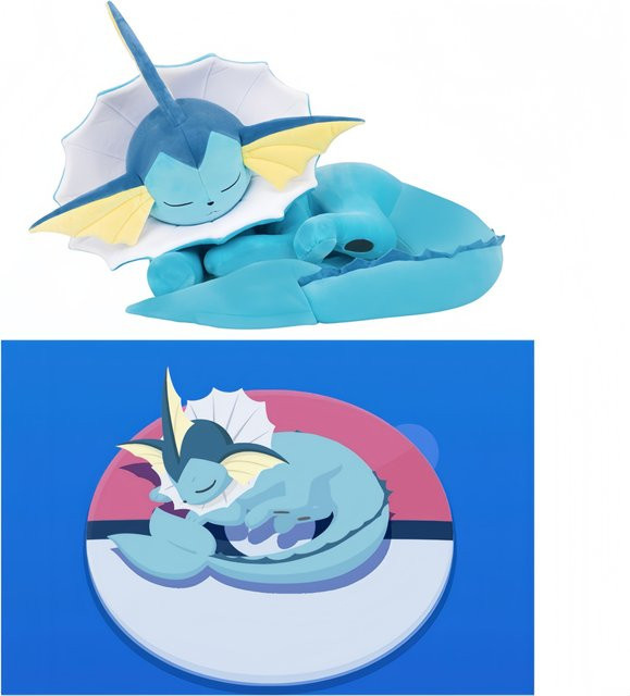 Aoger Pokémon Schlafendes Vaporeon, Plüschtier, 50cm - Bild 1