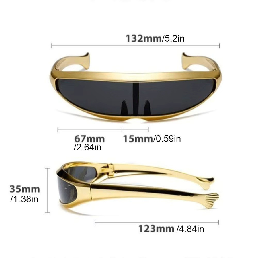 Persönlichkeit Galvani Sonnenbrille, Vollrand, Gold, Metall, Damen - Bild 3