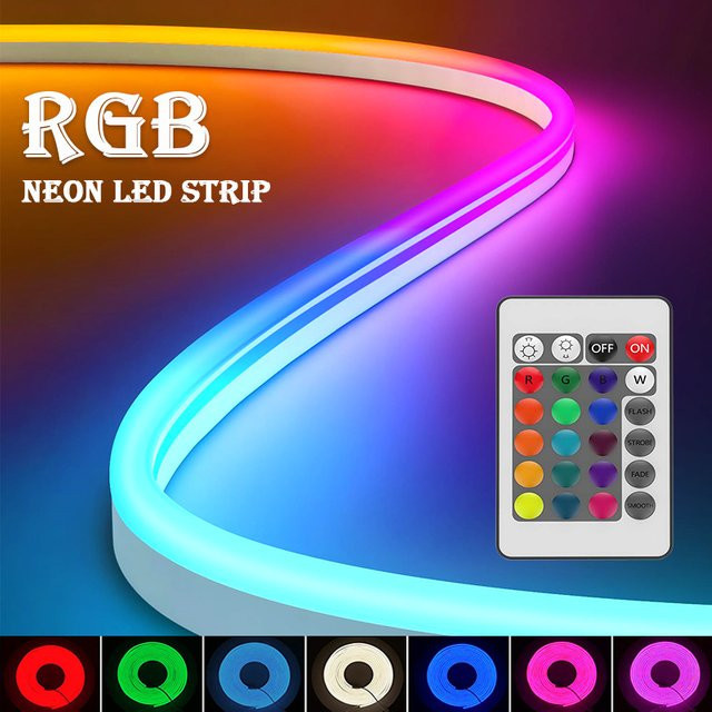 Acosh RGB Neon-Seilbeleuchtung mit Fernbedienung, flexible LED-Streifen in Multicolour für deine Gaming-Raumdekoration via USB - Bild 1