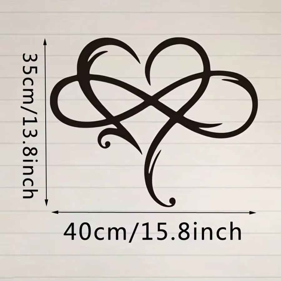 Infinity Herz-Wanddekoration Endless Love aus Metall in Schwarz von CIFBUY - Bild 2