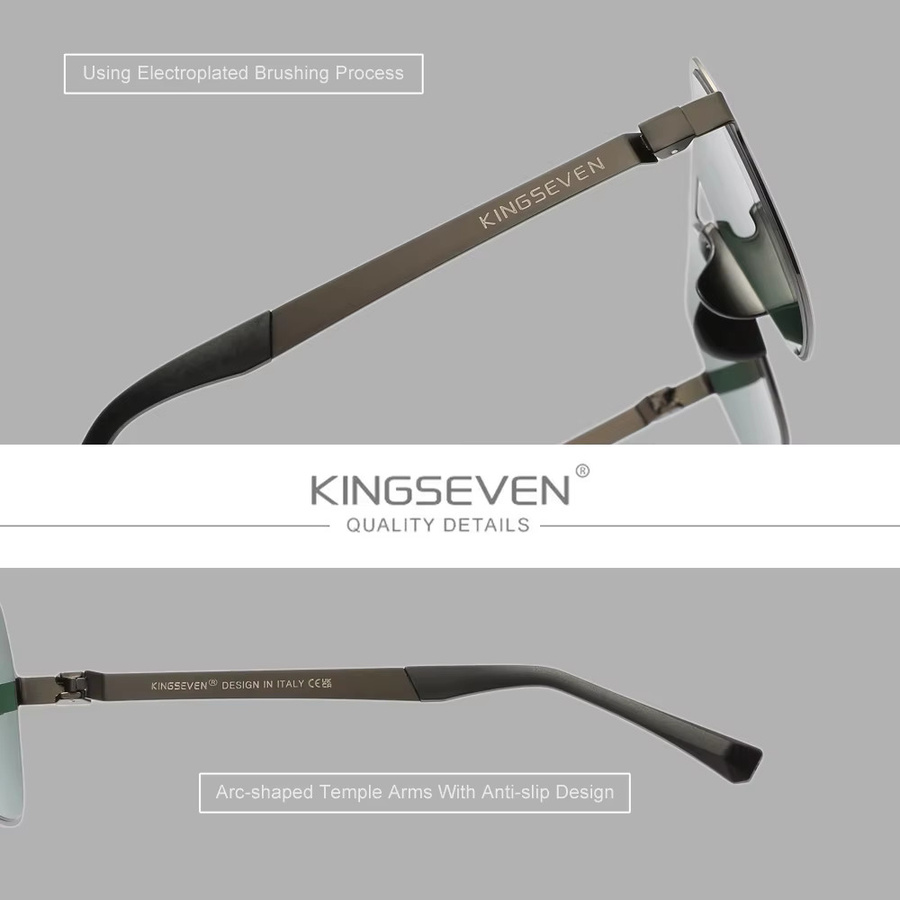 KINGSEVEN Sonnenbrille, Herren, square, Metall, polarisiert - Bild 2