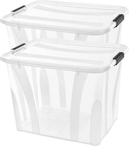 Siena HOME Aufbewahrungsbox Anzio Transparent 55l, 2er-Set, B/H/T: 51,0 x 37,2 x 38,5 cm - Bild 1