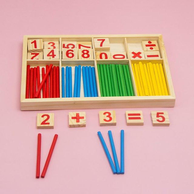 Kidsly Mathematik Zahlen Holzblöcke Zählstäbe, Lernspielzeug - Bild 1
