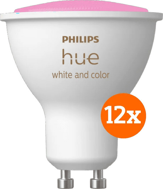 Philips Hue White & Color Ambiance LED GU10 Smart Bulb 12er-Pack Multicolor mit Bluetooth - Bild 1