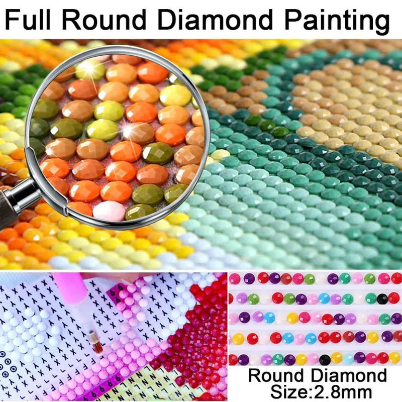 FIYO 5D DIY Diamond Painting Set mit Tierprint, Mehrfarbig, B/H: 30 x 20 cm - Bild 4
