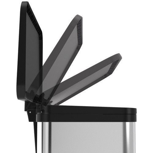 Hailo Öko Trio Plus L Tretabfalltrenner aus Stahlblech und Kunststoff, Silber/Grau, B: 47,0 cm, H: 43,0 cm, T: 34,0 cm - Bild 4