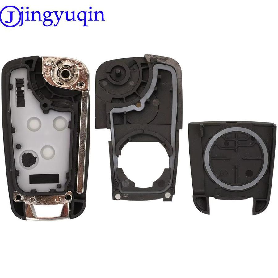 Jingyuqin Flip Folding Auto Schlüssel Shell für Chevrolet Cavalier Aveo 2020 mit 2/3 Tasten und HU100 Klinge in Schwarz - Bild 4