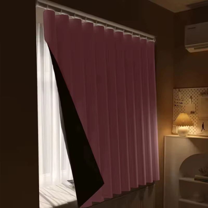 ZJBYZHOUSEHOLD Verdunkelungsvorhang in Rosa mit Haken für Wohnzimmer, Schlafzimmer oder als Trennwand, Breite: 100 cm, Höhe: 120 cm - Bild 2