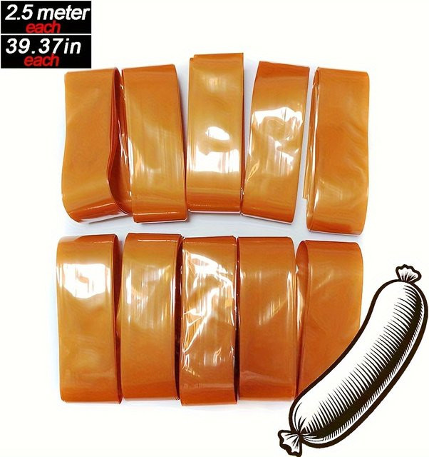 SAFEBET Kunststoff-Wurstgehäuse hellbraun für Fleisch und Geflügel, Breite: 32 mm, Durchmesser: 20 mm - Bild 1