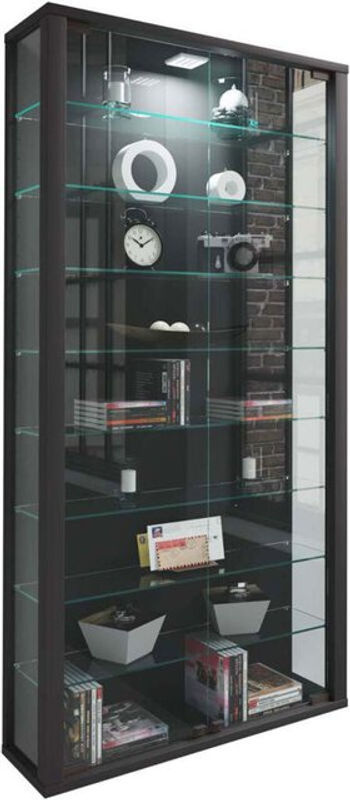 VCM Standvitrine Lumo Maxi in Schwarz mit ESG-Sicherheitsglas, B: 59 cm, H: 113 cm, T: 18 cm - Bild 3