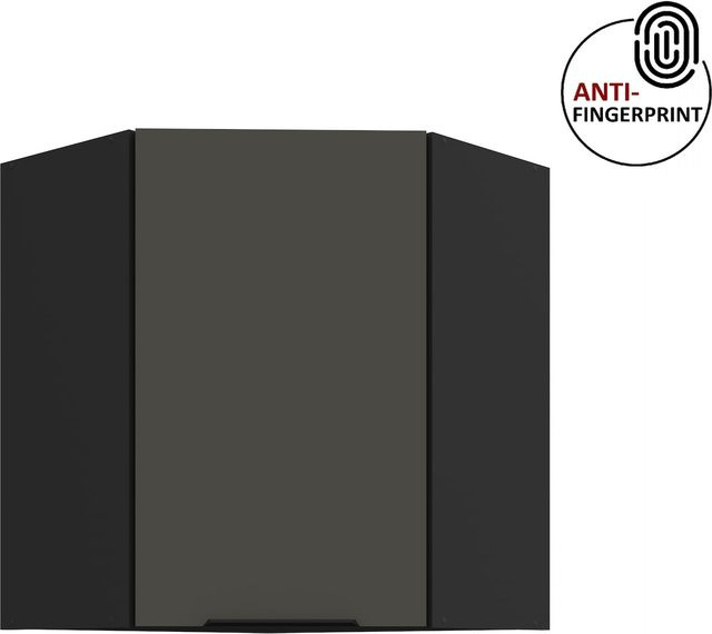 Küchen Eckschrank ARIA in Graphite matt mit Anti Fingerprint Effekt, Breite: 60 cm, Tiefe: 60 cm, Höhe: 72 cm - Bild 1