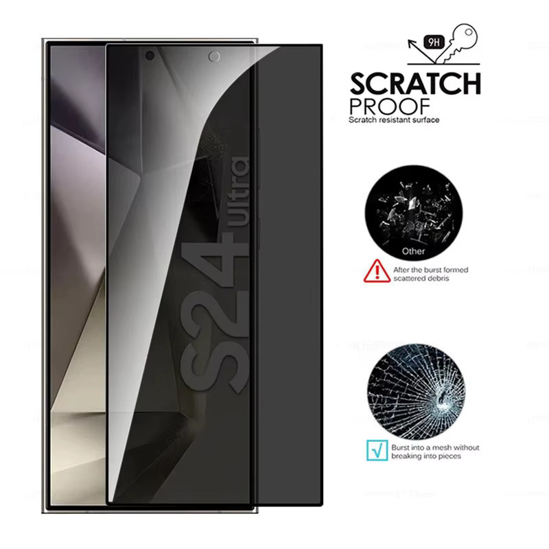 2er-Set Displayschutzfolie aus gehärtetem Glas mit Privatsphäre-Funktion für Samsung Galaxy S25 Edge Plus, S24, S23 und S22 Ultra, transparent - Bild 2