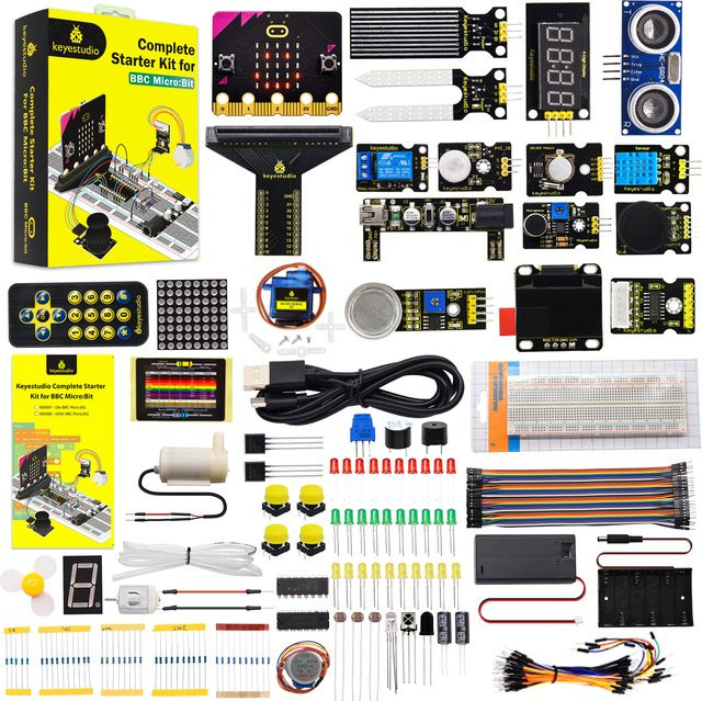 Keyestudio Microbit V2 Starter-Kit mit 48 Projekten und Makecode Programmierung für DIY Elektronik, Mehrfarbig - Bild 1