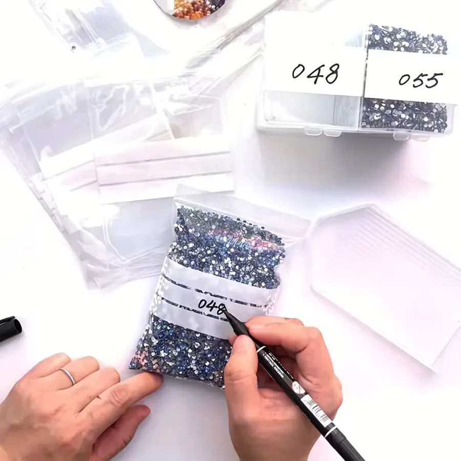 200 Stück transparente selbstklebende Plastiktüten mit Reißverschluss als beschreibbare Aufbewahrungsbeutel für Schmuck, Perlen und Edelsteine - Bild 3