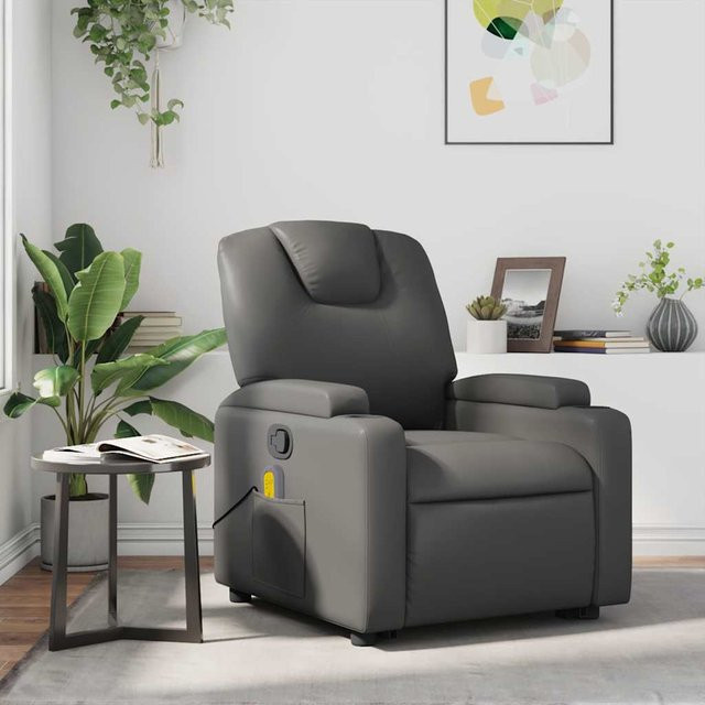 vidaXL Massagesessel Grau mit Kunstleder und Armlehnen - Bild 2