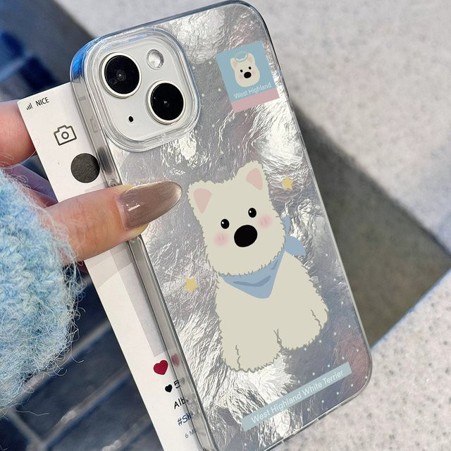 Sturzsichere Silikonhülle mit Welpen-Design für Apple iPhone, transparent - Bild 1