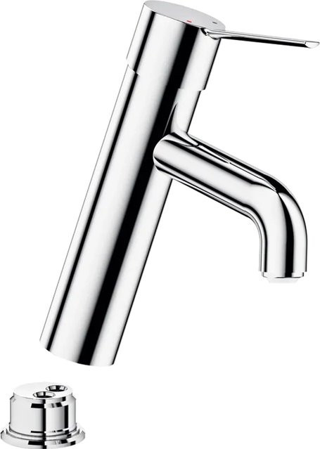 Delabie Einhebel-Waschtischmischer BIOCLIP in Chrom, Auslauf 120 mm, mit Wasserersparnis und Safety-Stop - Bild 1