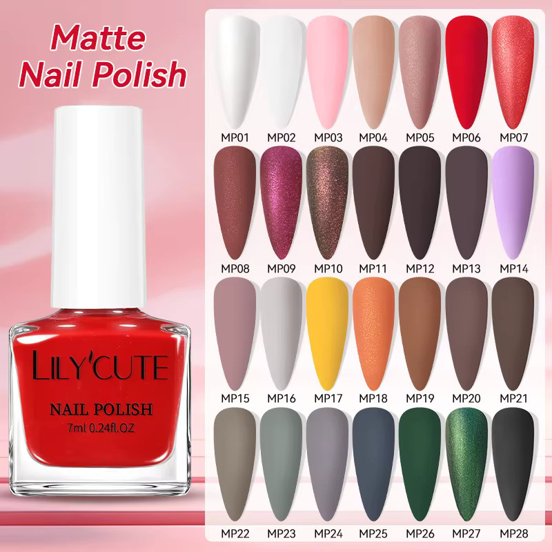 LILYCUTE Nagellack, Matt, 28 Farben, 7 ml - Bild 1