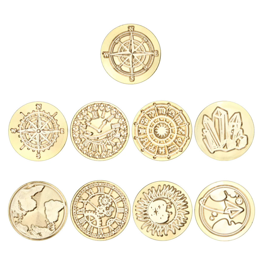 Vintage Wachssiegelstempel mit Kupferkopf in Gold für DIY Einladungen und Umschläge - Bild 2