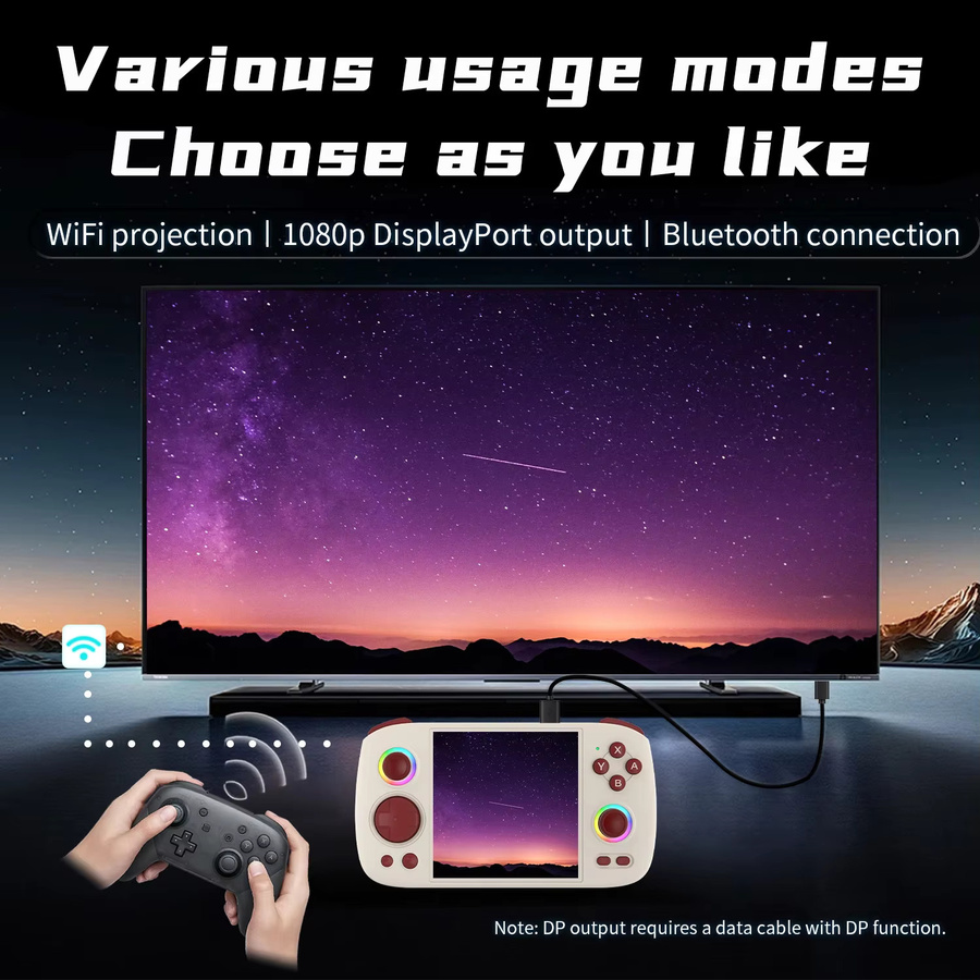 Anbernic RG Cube Handheld-Spielekonsole mit 3,95 Zoll IPS Touchscreen, Android 13 und RGB-Lichteffekt in Beige/Weiß - Bild 4