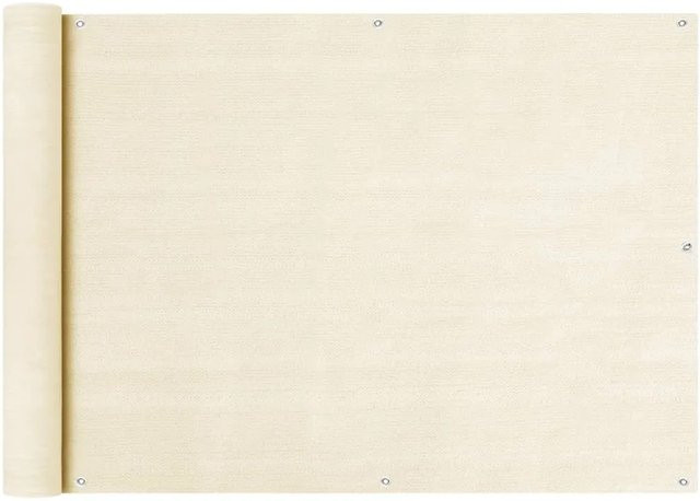 vidaXL Balkonsichtschutz aus HDPE in Creme, Höhe: 75 cm, Breite: 400 cm - Bild 1