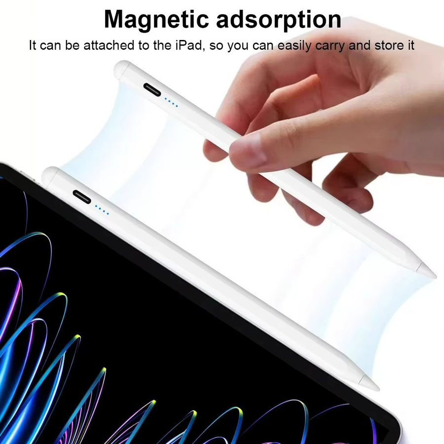 Stylus-Stift für Apple iPad 2018-2026, kompatibel mit iPad Pro, Air und Mini, inklusive Handballenerkennung und Leistungsanzeige, ohne Bluetooth - Bild 3