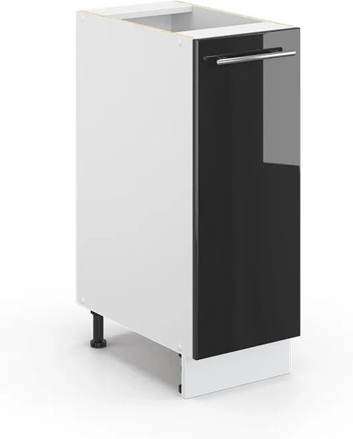 Vicco Apothekerunterschrank Fame-Line Küchenschrank Anthrazit Hochglanz und Weiß B/T/H: 30 x 30 x 30 cm - Bild 2