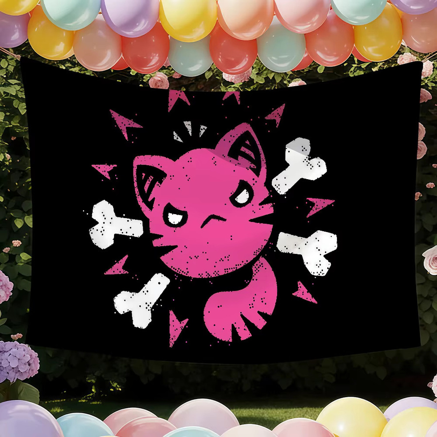 Piraten-Katzenschädel-Flagge von Warner Bros. als Wanddeko für Party und Outdoor, Rechteckig, Breite: 40,0 cm, Höhe: 4,0 cm - Bild 2