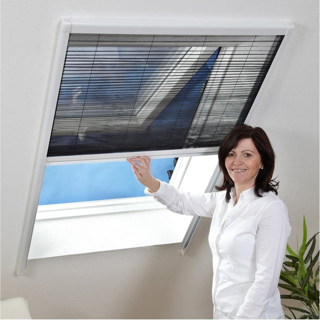 Hecht International Insektenschutz-Dachfenster-Plissee aus Aluminium in Weiß, B: 160 cm, H: 180 cm - Bild 1