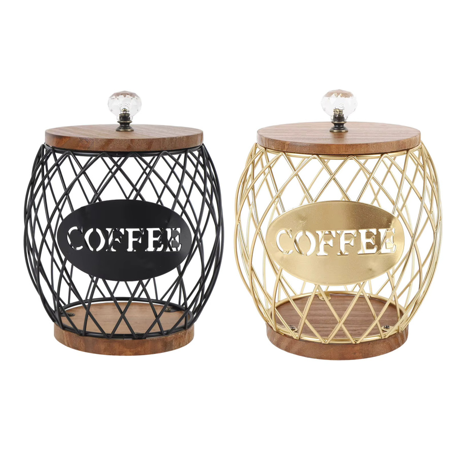 TOPINCN Kaffee Kapsel Organizer in Obst-Form mit Holzbasis und Metalldeckel, Schwarz - Bild 2
