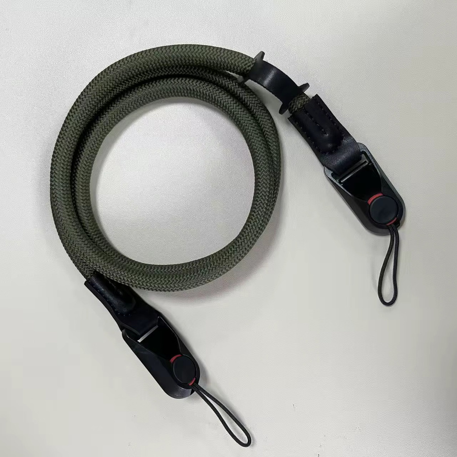 VIKEFON Verstellbarer Kameragurt mit Schnellverschluss aus grünem Polyamid-Kletterseil für Nikon, Canon, Sony und Fuji Kameras - Bild 4