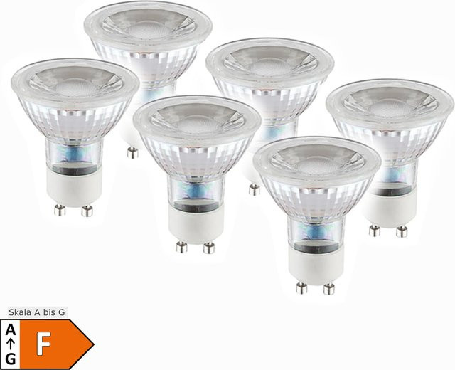 Näve LED-Leuchtmittel MARLA GU10 Reflektor R50, 6er-Set, transparent, 4,6 W, warmweiß, H x Ø: 5,3 x 5,0 cm - Bild 1