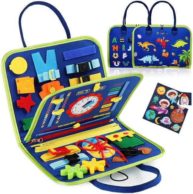 Montessori Busy Board, Pädagogische Aktivität, Blau, ab 3 Jahre - Bild 1