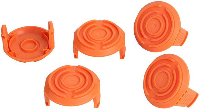 5er-Set Rasentrimmer-Spulenkappenabdeckung Ersatz passend für Worx WA0010 in Orange - Bild 1