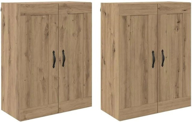 vidaXL Wandmontierte Schränke 2er Set Artisan-Eiche, Braun, B/T/H: 69,5 x 34 x 90 cm - Bild 1