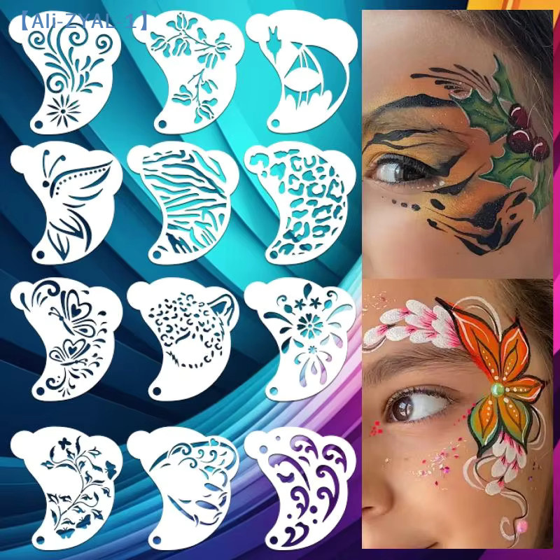 JETTING Gesichtsmalerei-Tattoo-Schablonen-Set, 16-teilig, Unisex - Bild 2