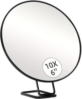 HOMEKA Vergrößerungsspiegel mit 10-facher, 20-facher oder 30-facher Vergrößerung, runder Tischspiegel in Weiß für Make-up und Beauty, tragbares Glas-Beauty-Tool - Bild 1