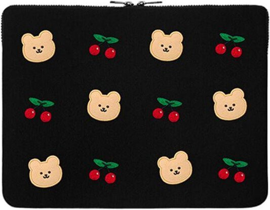 Süße Bären Laptoptasche Hülle Case für Apple MacBook Air Pro, iPad und Notebook in Schwarz - Bild 1