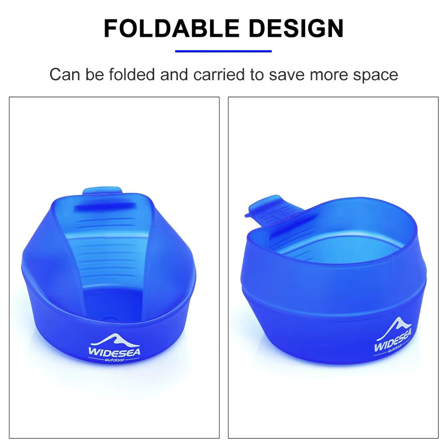 Widesea Falttasse aus TPE für Camping und Outdoor, Blau, 250 ml - Bild 2