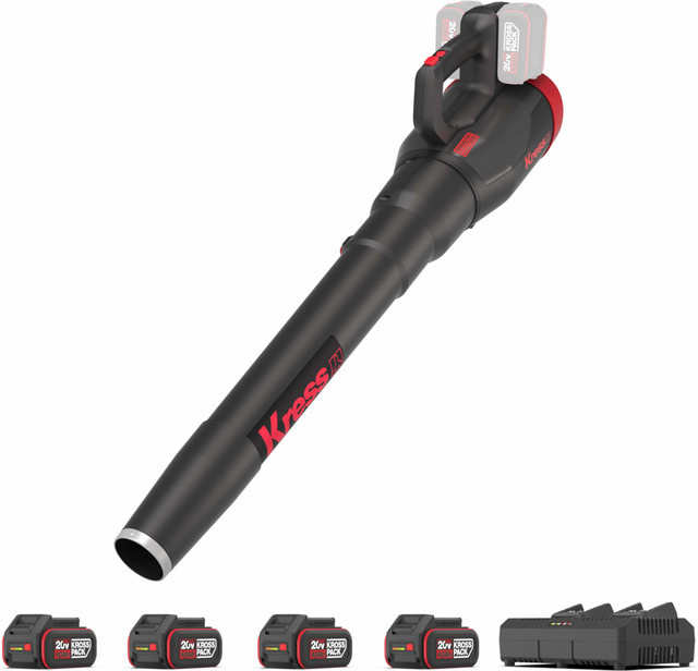 AkkuLaubbläser KG584 40 V Komplettset mit 4 x 40 Ah Akkus und Doppelladegerät 4 A - Bild 1