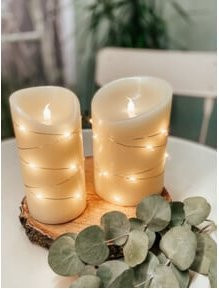 Hellum LED-Wachskerze in Tropfenform mit 3D-Flamme und Flicker-Effekt, Weiß - Bild 1