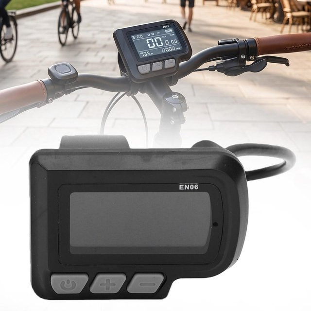 KaiSai Elektrorad Display 6 Pin Wasserdicht E-Bike LCD Bedienfeld in Schwarz für 24V 36V 48V - Bild 1