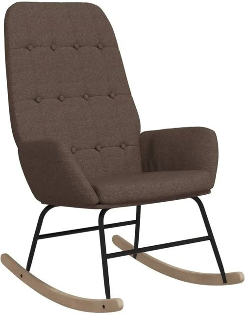 vidaXL Schaukelstuhl Taupe aus Stoff mit Armlehnen und Schaumstofffüllung, H: 101,0 cm, B: 79,0 cm, T: 70,0 cm - Bild 1