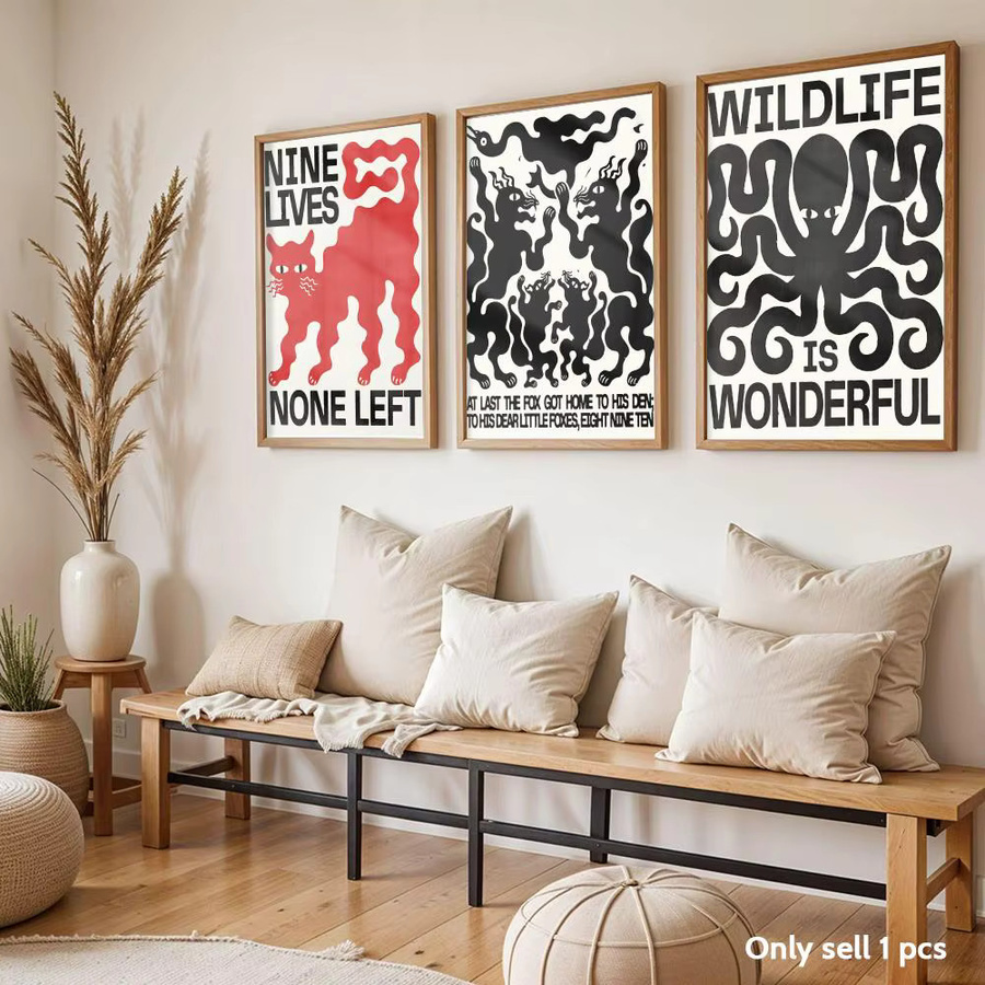 Selbstklebender Kunstposter-Aufkleber von A-Alexander Khabbazi in Schwarz, moderne Wanddekoration für Wohnzimmer und Schlafzimmer, B/H: 20 x 20 cm - Bild 2