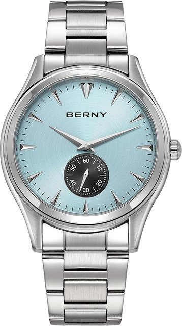 BERNY Armbanduhr, Quarz, Edelstahl, Blau, Herren - Bild 1