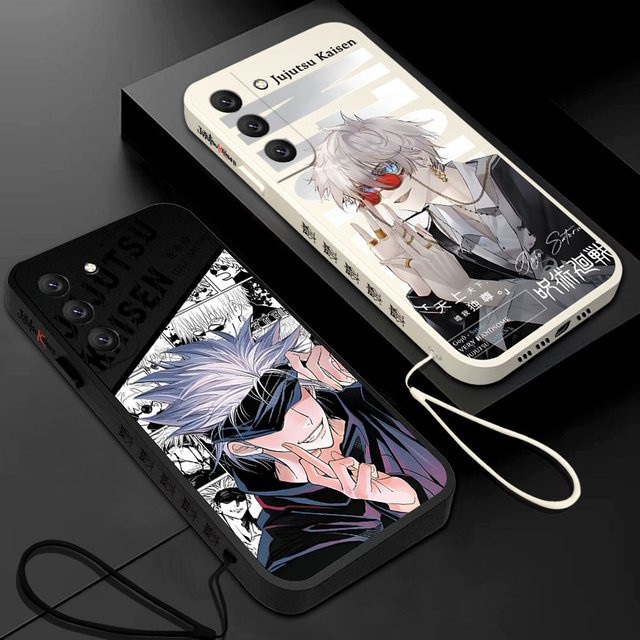 Anime Jujutsu Kaisen Satoru Gojo Handyhülle aus flüssigem Silikon mit Handgelenksschlaufe für OnePlus Modelle, Multicolor - Bild 1