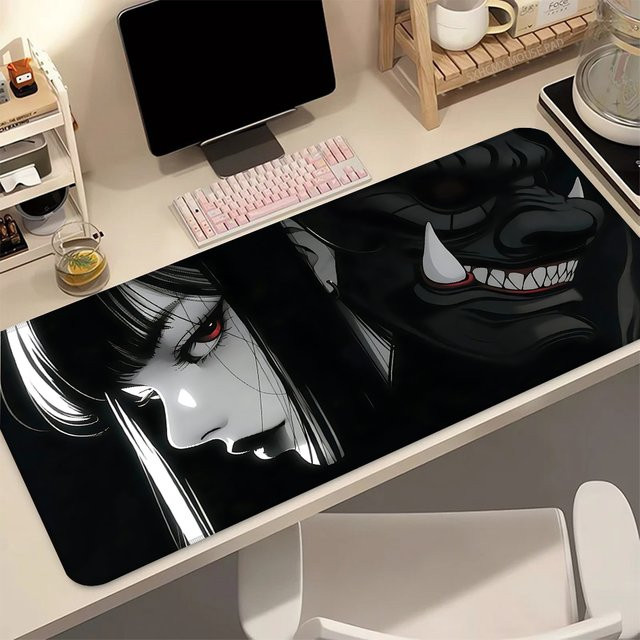 Bandai Gaming-Mauspad Anime Yomu Yakadashi Manga mit Teufel-Oni-Maske aus weichem Gummi für PC und Laptop - Bild 1