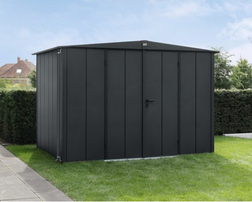 Ecostar Gerätehaus Elegant-S aus Metall in Grau mit Doppeltür, B/H/T: 302,8 x 219,4 x 238 cm - Bild 1