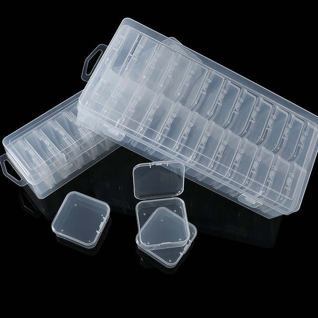 SBead Organizer von AGCFABS aus transparentem Kunststoff mit Klappdeckel, Aufbewahrungsbox für Schmuck und Bastelperlen, B/T/H: 17,5 x 12,0 x 6,2 cm - Bild 1