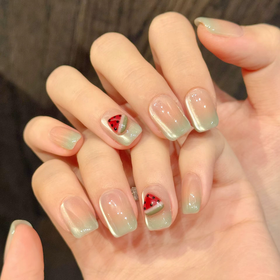 YADORNOS Künstliche Nägel zum Aufdrücken, Wassermelonen-Design, Damen - Bild 2